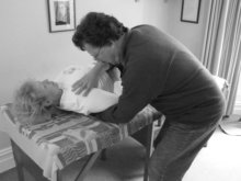 John  Edwards using Alexander Technique to aid pupil to sit down properly