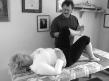 John  Edwards using Alexander Technique to aid pupil to sit down properly